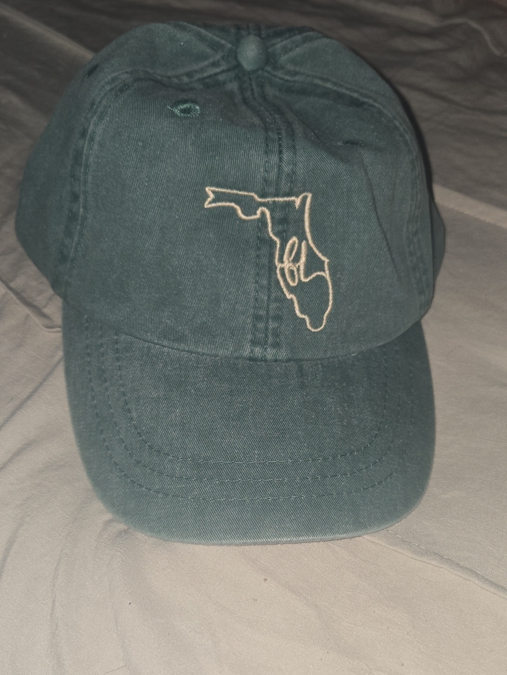 Women's Faded Green Florida Outline Baseball Cap